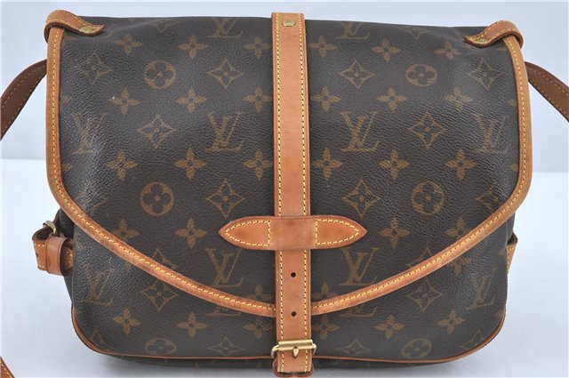 Auth Louis Vuitton Monogram Saumur 30 Shoulder Cross Body Bag M42256 LV J1682