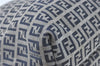 Authentic FENDI Zucchino Shoulder Tote Bag Canvas Leather Blue White J1685