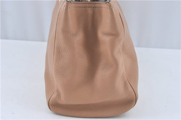 Authenic GUCCI Bamboo Shopper Medium 2Way Shoulder Hand Bag Leather Beige J1686