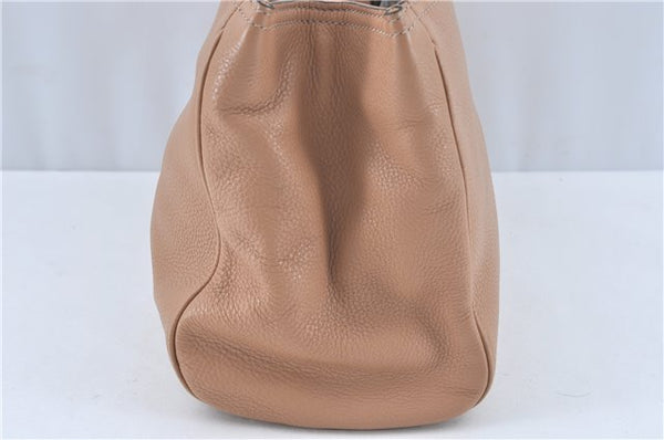 Authenic GUCCI Bamboo Shopper Medium 2Way Shoulder Hand Bag Leather Beige J1686