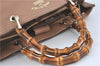 Authenic GUCCI Bamboo Shopper Medium 2Way Shoulder Hand Bag Leather Beige J1686