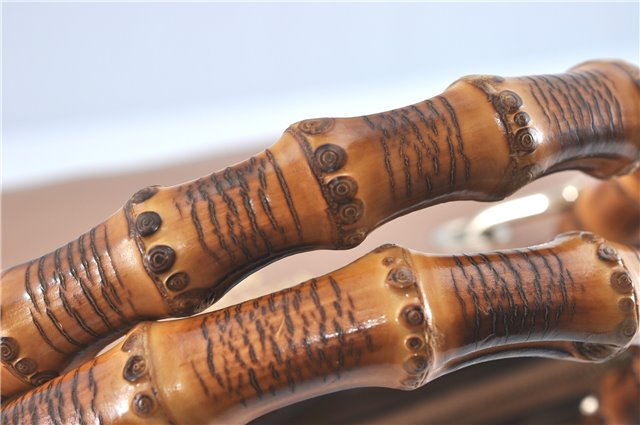 Authenic GUCCI Bamboo Shopper Medium 2Way Shoulder Hand Bag Leather Beige J1686