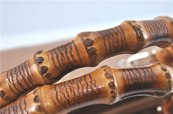 Authenic GUCCI Bamboo Shopper Medium 2Way Shoulder Hand Bag Leather Beige J1686