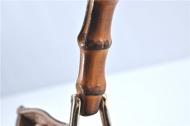 Authenic GUCCI Bamboo Shopper Medium 2Way Shoulder Hand Bag Leather Beige J1686