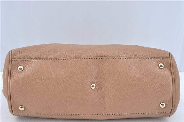 Authenic GUCCI Bamboo Shopper Medium 2Way Shoulder Hand Bag Leather Beige J1686