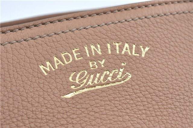 Authenic GUCCI Bamboo Shopper Medium 2Way Shoulder Hand Bag Leather Beige J1686