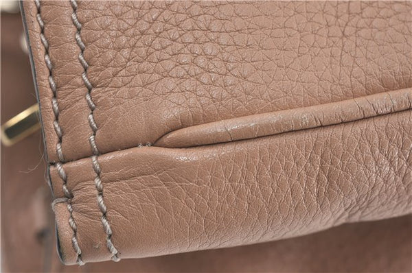 Authenic GUCCI Bamboo Shopper Medium 2Way Shoulder Hand Bag Leather Beige J1686