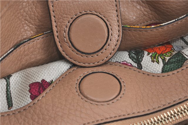 Authenic GUCCI Bamboo Shopper Medium 2Way Shoulder Hand Bag Leather Beige J1686