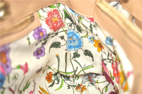 Authenic GUCCI Bamboo Shopper Medium 2Way Shoulder Hand Bag Leather Beige J1686