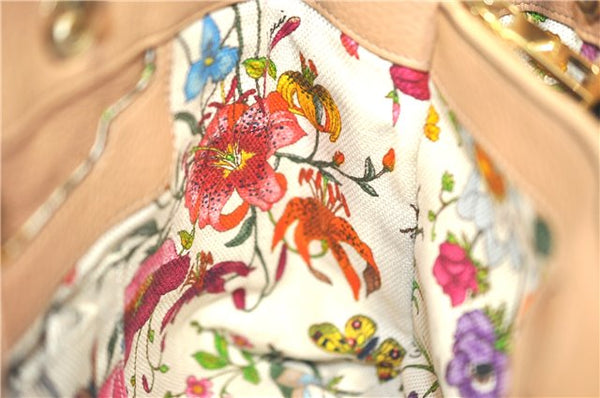 Authenic GUCCI Bamboo Shopper Medium 2Way Shoulder Hand Bag Leather Beige J1686