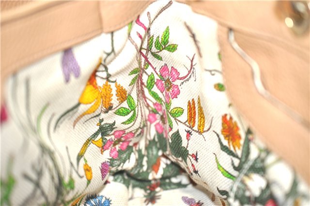 Authenic GUCCI Bamboo Shopper Medium 2Way Shoulder Hand Bag Leather Beige J1686