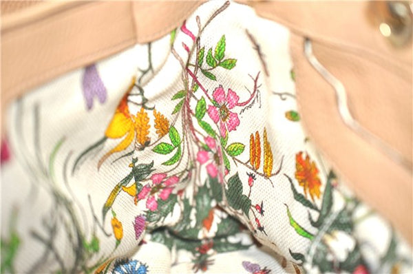 Authenic GUCCI Bamboo Shopper Medium 2Way Shoulder Hand Bag Leather Beige J1686