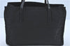 Authentic FENDI Zucca Hand Bag Purse Nylon Leather Black J1689