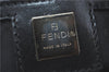 Authentic FENDI Zucca Hand Bag Purse Nylon Leather Black J1689