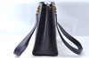 Authentic Ferragamo Gancini Leather Shoulder Hand Bag Purse Purple J1695