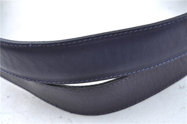 Authentic Ferragamo Gancini Leather Shoulder Hand Bag Purse Purple J1695