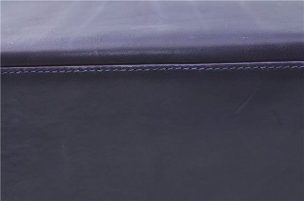 Authentic Ferragamo Gancini Leather Shoulder Hand Bag Purse Purple J1695