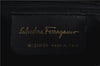 Authentic Ferragamo Gancini Leather Shoulder Hand Bag Purse Purple J1695