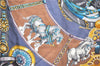 Authentic HERMES Carre 90 Scarf "CHEVAIIX DE TRAIT" Silk Gray J1701