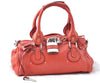 Authentic Chloe Paddington Leather Hand Bag Purse Red J1702