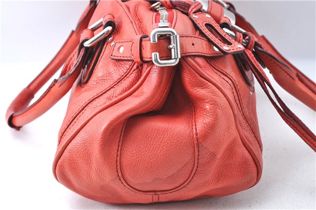 Authentic Chloe Paddington Leather Hand Bag Purse Red J1702