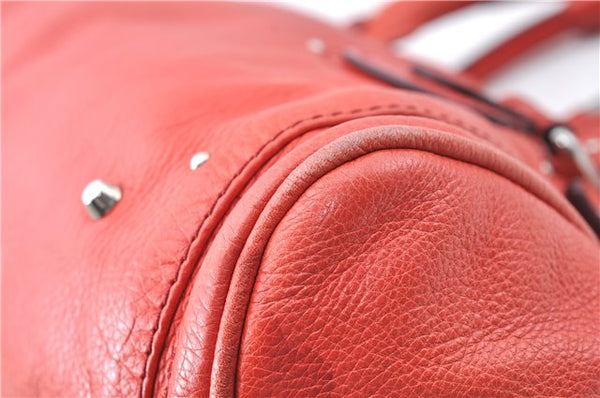 Authentic Chloe Paddington Leather Hand Bag Purse Red J1702