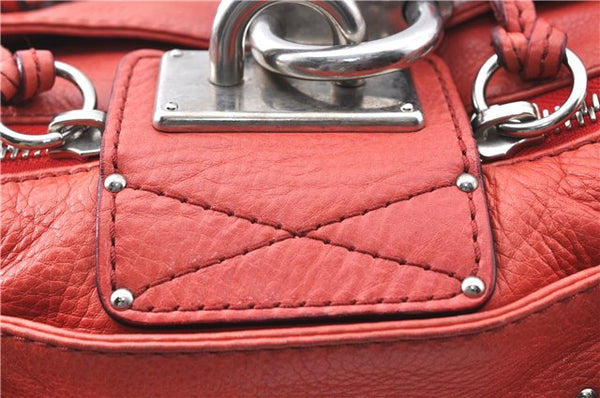 Authentic Chloe Paddington Leather Hand Bag Purse Red J1702