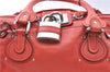 Authentic Chloe Paddington Leather Hand Bag Purse Red J1702