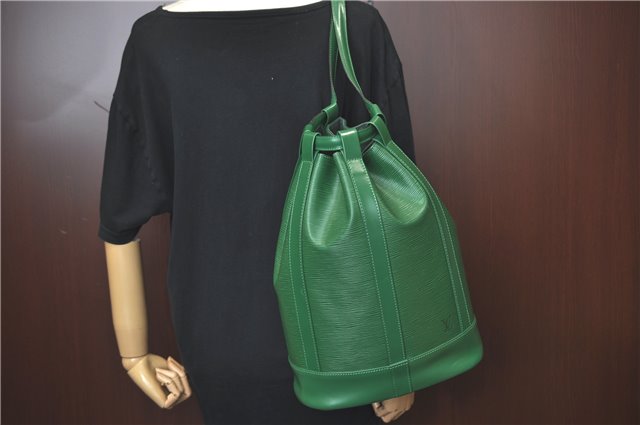 Authentic Louis Vuitton Epi Randonnee PM Shoulder Bag Green M52354 LV J1721