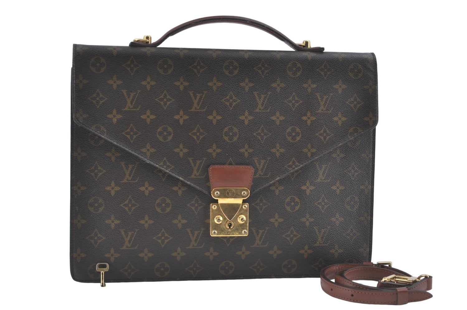 Auth Louis Vuitton Monogram Porte Documents Bandouliere M53338 Briefcase J1723