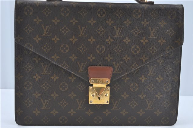 Auth Louis Vuitton Monogram Porte Documents Bandouliere M53338 Briefcase J1723