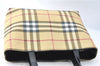 Authentic BURBERRY Nova Check PVC Leather Hand Bag Purse Beige Black J1729