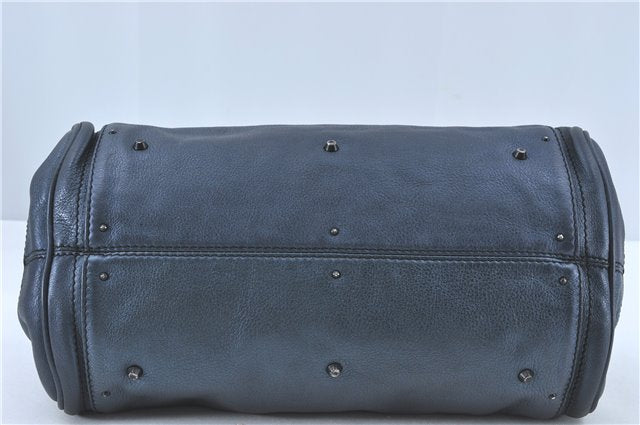 Authentic Chloe Paddington Leather Shoulder Hand Bag Blue J1734