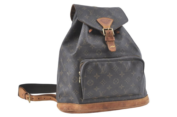 Authentic Louis Vuitton Monogram Montsouris GM Backpack M51135 LV J1750