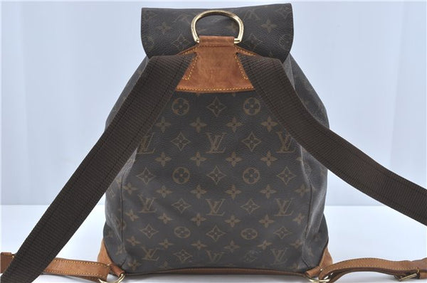 Authentic Louis Vuitton Monogram Montsouris GM Backpack M51135 LV J1750