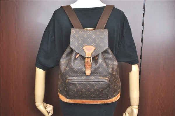 Authentic Louis Vuitton Monogram Montsouris GM Backpack M51135 LV J1750