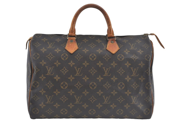 Authentic Louis Vuitton Monogram Speedy 35 Hand Boston Bag M41524 LV J1753