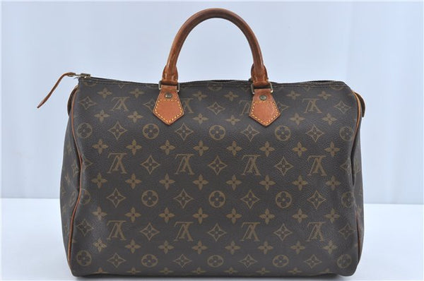 Authentic Louis Vuitton Monogram Speedy 35 Hand Boston Bag M41524 LV J1753