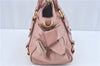 Authentic MIU MIU Ribbon Leather 2Way Shoulder Hand Bag Purse Pink J1758