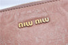 Authentic MIU MIU Ribbon Leather 2Way Shoulder Hand Bag Purse Pink J1758