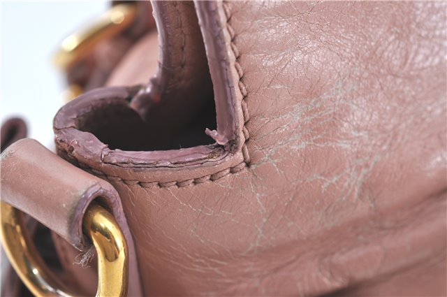 Authentic MIU MIU Ribbon Leather 2Way Shoulder Hand Bag Purse Pink J1758