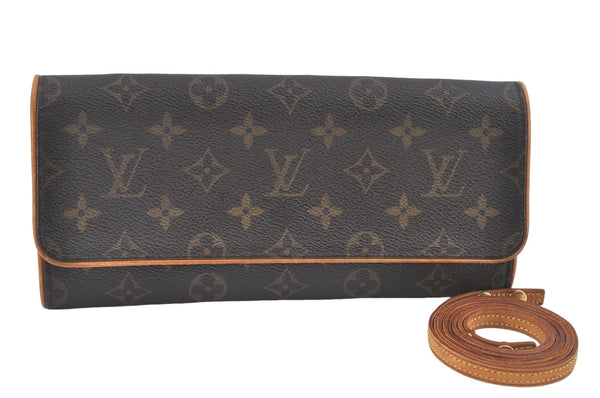 Authentic Louis Vuitton Monogram Pochette Twin GM Shoulder Bag M51852 LV J1763