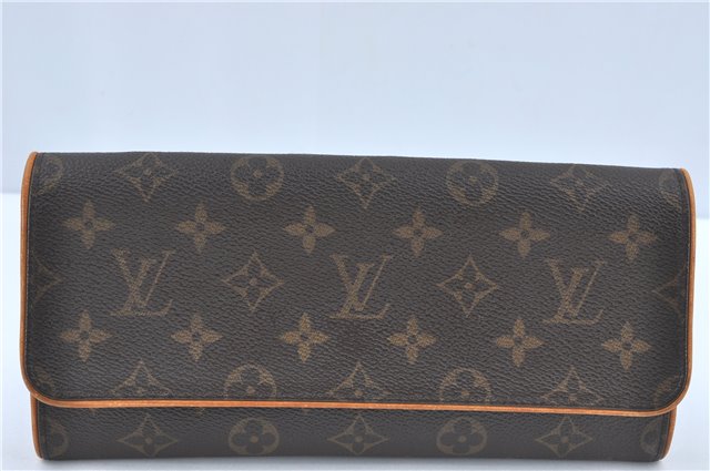 Authentic Louis Vuitton Monogram Pochette Twin GM Shoulder Bag M51852 LV J1763