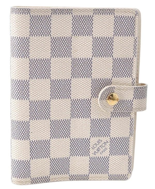 Authentic Louis Vuitton Damier Azur Agenda PM Day Planner Cover R20706 LV J1765