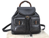 Authentic GUCCI Bamboo Backpack Leather Black J1768