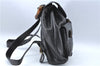 Authentic GUCCI Bamboo Backpack Leather Black J1768