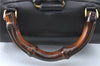 Authentic GUCCI Bamboo Backpack Leather Black J1768