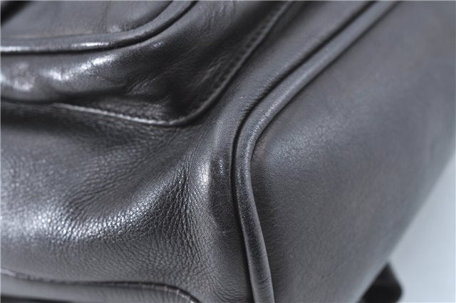 Authentic GUCCI Bamboo Backpack Leather Black J1768