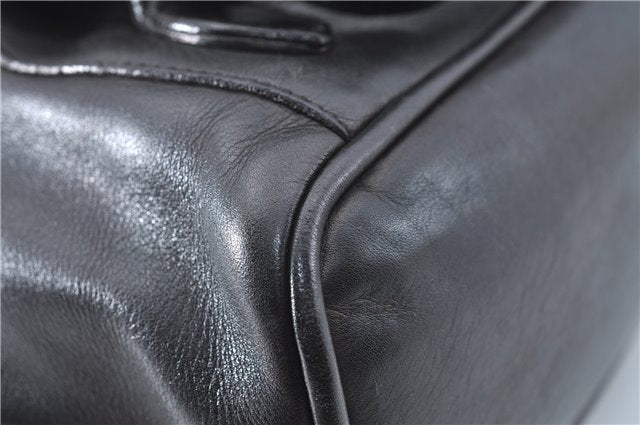 Authentic GUCCI Bamboo Backpack Leather Black J1768