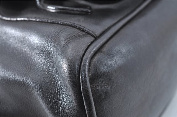 Authentic GUCCI Bamboo Backpack Leather Black J1768